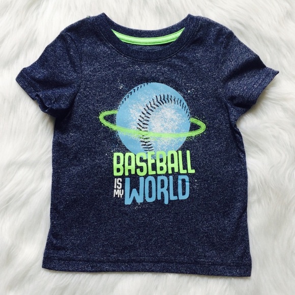 Baby Boys Blue Baseball Tee Shirt - Picture 1 of 3